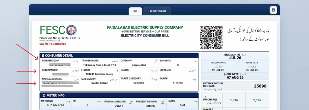 FESCO bill Sample